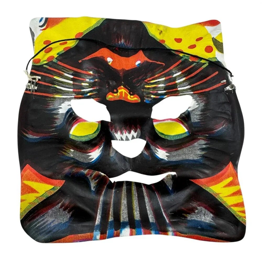 Ben Cooper Halloween Mask and Costume Black Cat Child Size L Vintage 1960s - Picture 4 of 12